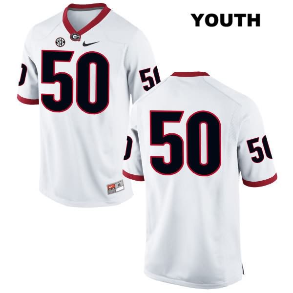 Georgia Bulldogs Youth Warren Ericson #50 NCAA No Name Authentic White Nike Stitched College Football Jersey KJC7056LD